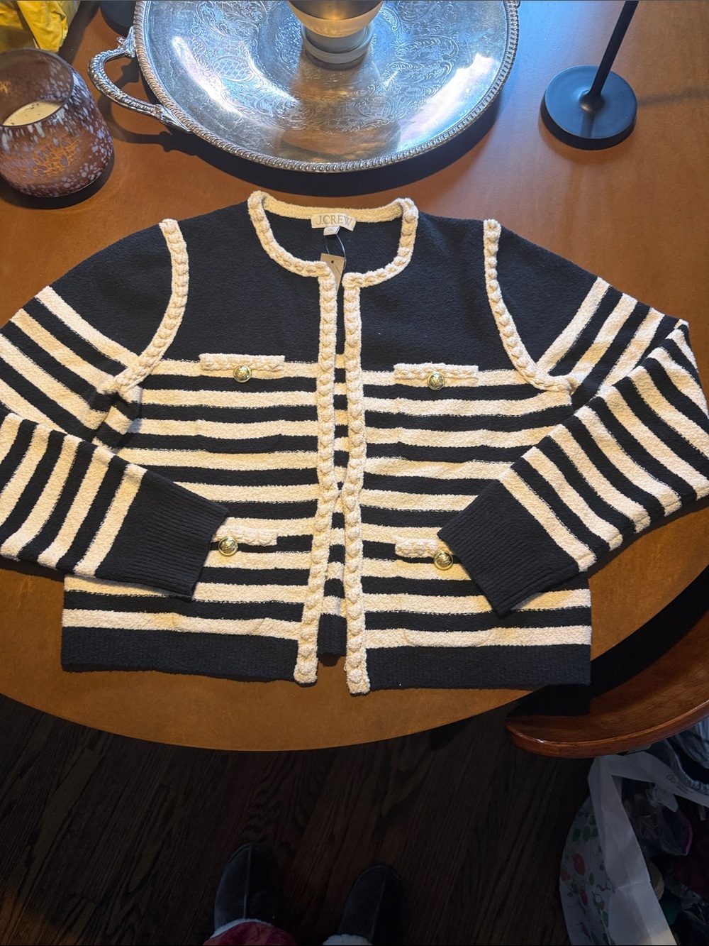 NWT J. Crew Striped Cardigan